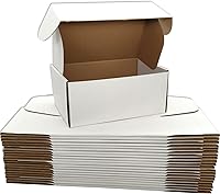 Vista 91 de Cajas de envío negras para pequeñas empresas, paquete de 20 cajas de cartón corrugado de 12 x 8 x 3 pulgadas para envío, embalaje, regalos
