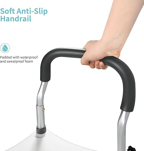 Miniatura 5 de Asiento de inodoro elevado, elevador de asiento de inodoro elevado con asas extra anchas, patas ajustables de altura para inodoros estándar