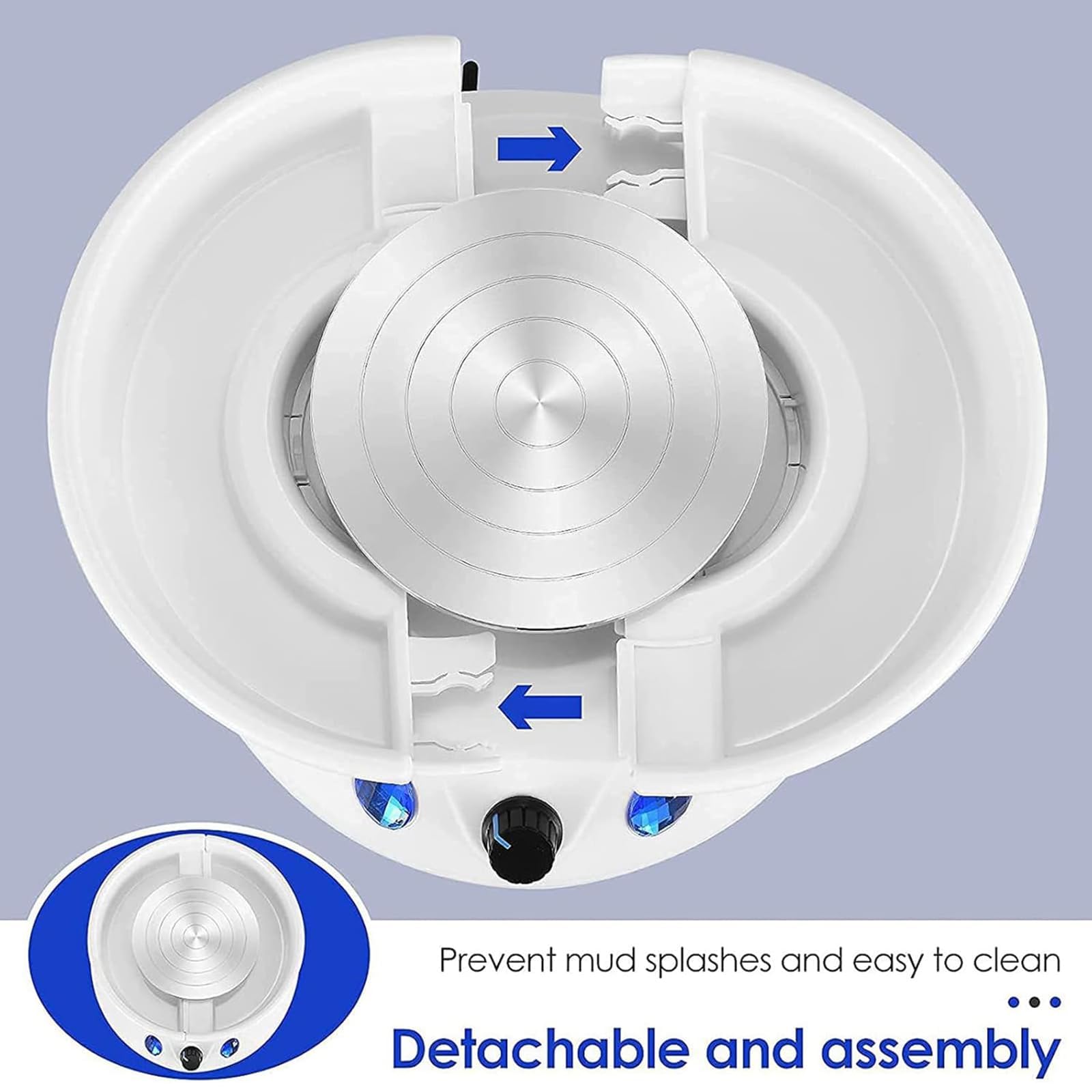 Ruota in ceramica elettrica da 350 W, controllo LCD touch, bacino rimovibile, piastra da 25 cm, 200 giri/min, kit utensili 11 pezzi, motore brushless silenzioso per casa e aula fai da te arte in