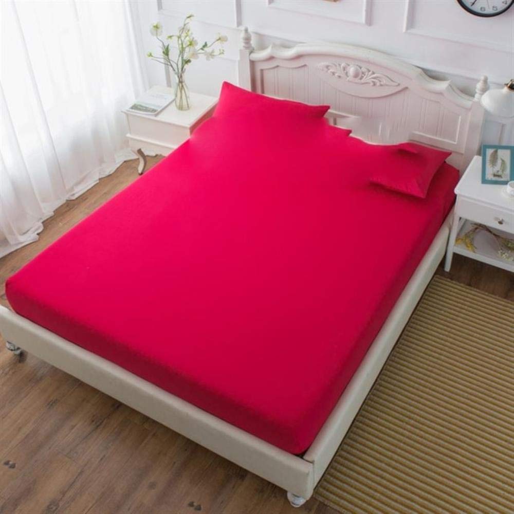 Ctobb Rose Red 3Pcs Bed Sheet Set Sheet With Pillow Case Bedding Mattress Cover Brushed Microfiber Ultra Soft Hypoallergenic Breathable,,153X203cm(3Pcs)