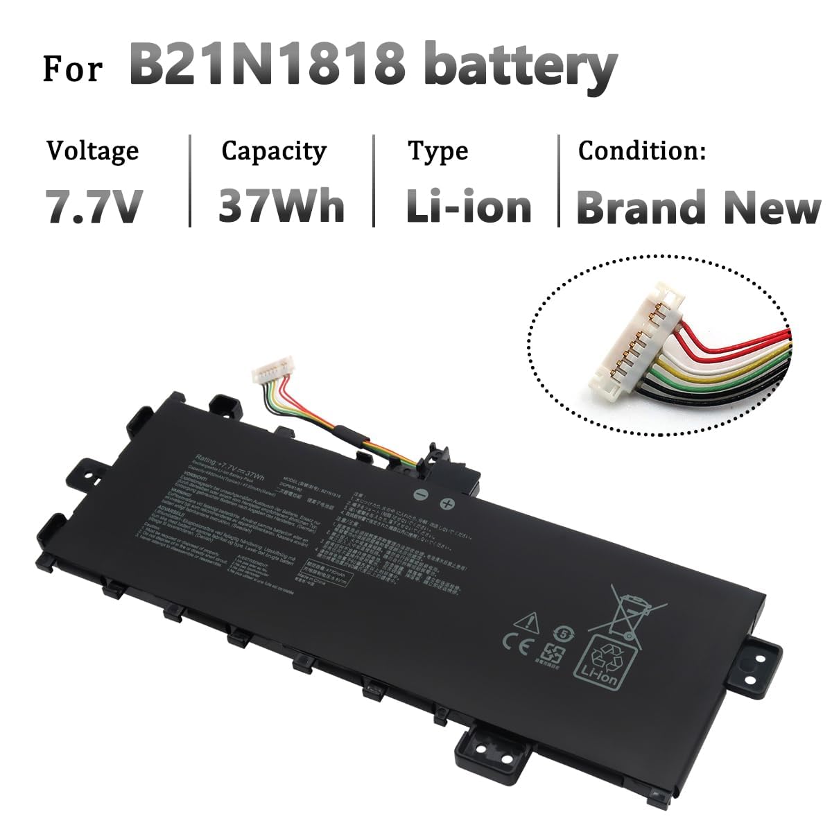 B21N1818 Laptop Batterie pour ASUS VivoBook 17 X712 X712 X712D X712DA X712F X712FA X712FB S712 S712D S712DA S712E M712 M712D M712DA K712 K712E K712EA A712 A712E A712EA D712 D712D D712DA F712