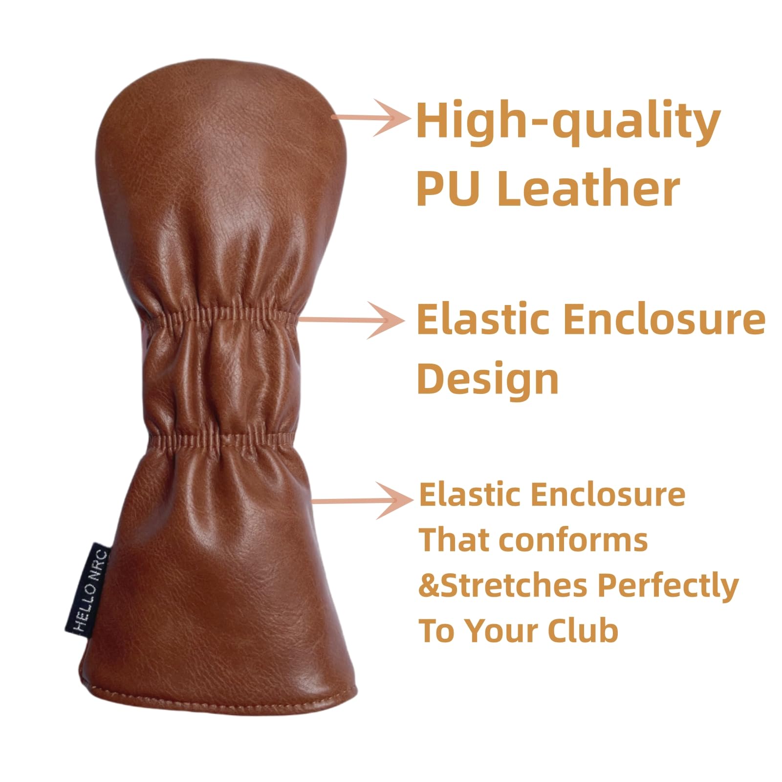 Golfschläger-Hauben Set 3-tlg - PU Leder Mit Nummernschildern Rot