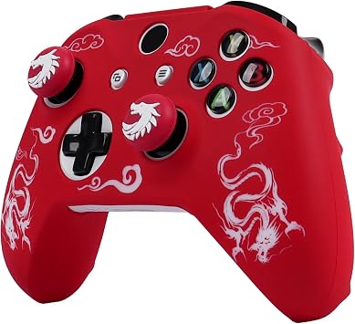RALAN Controller Skin for Xbox One, Anti-Slip Silicone Controller Cover Protector Case Compatible for Xbox 1 Wireless/Wired Gamepad Joystick with 2 Cute Thumb Grips Caps.