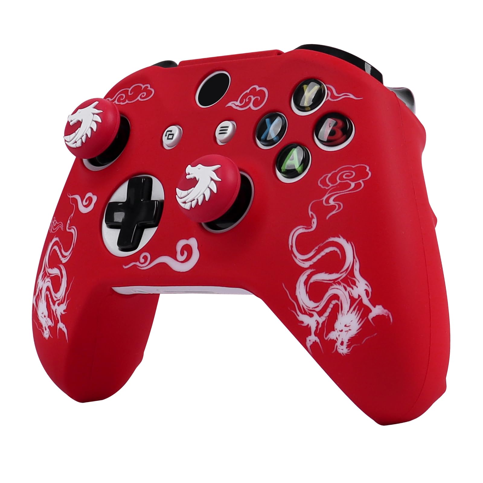 RALAN Controller Skin for Xbox One, Anti-Slip Silicone Controller Cover Protector Case Compatible for Xbox 1 Wireless/Wired Gamepad Joystick with 2 Cute Thumb Grips Caps.