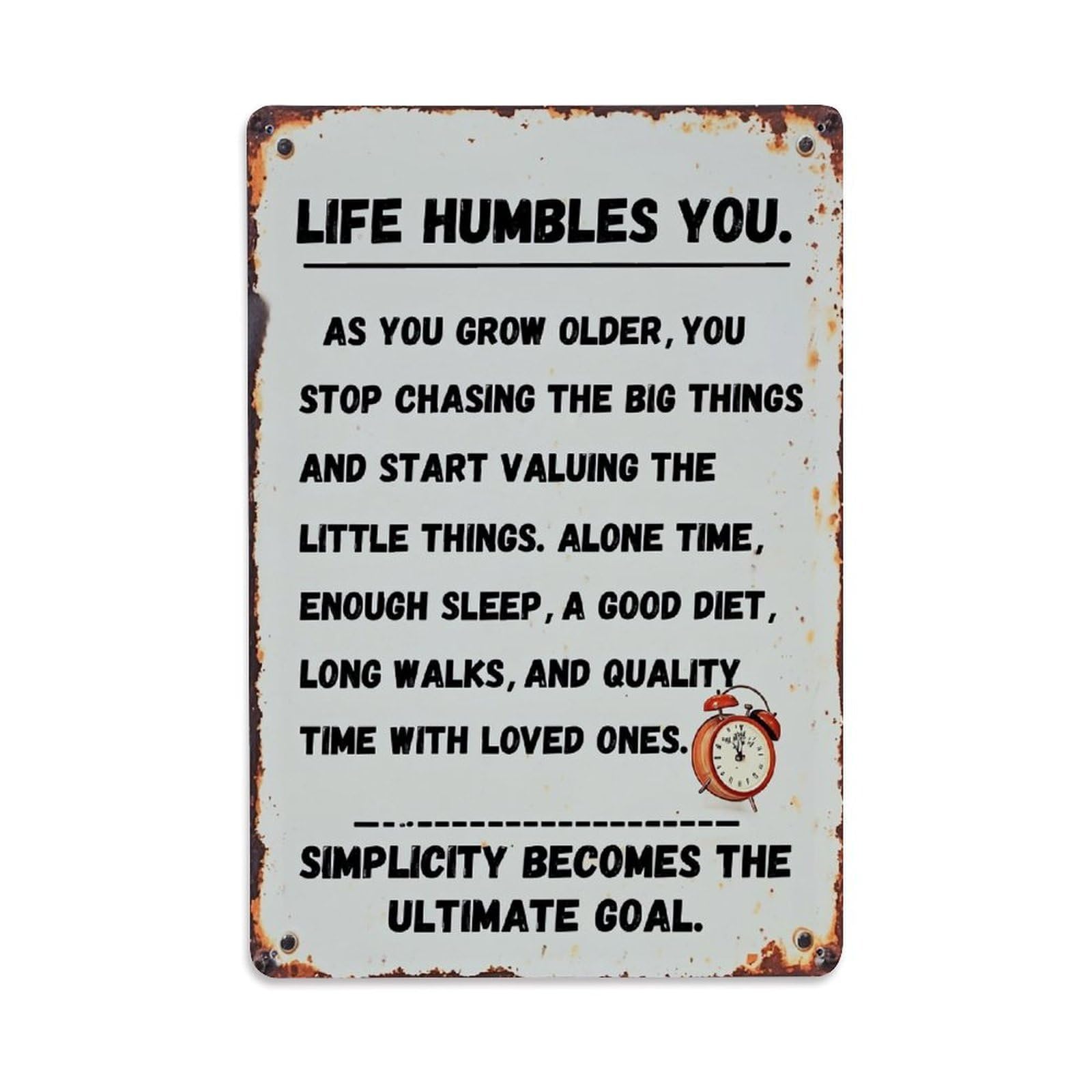 Jdfenggu Vintage Life Humbles You As You Grow Older Retro Metal Tin Sign, Decor Art Poster For Bar, Home, Man Cave, Kitchen, Laundry Room Gift 8X12inch
