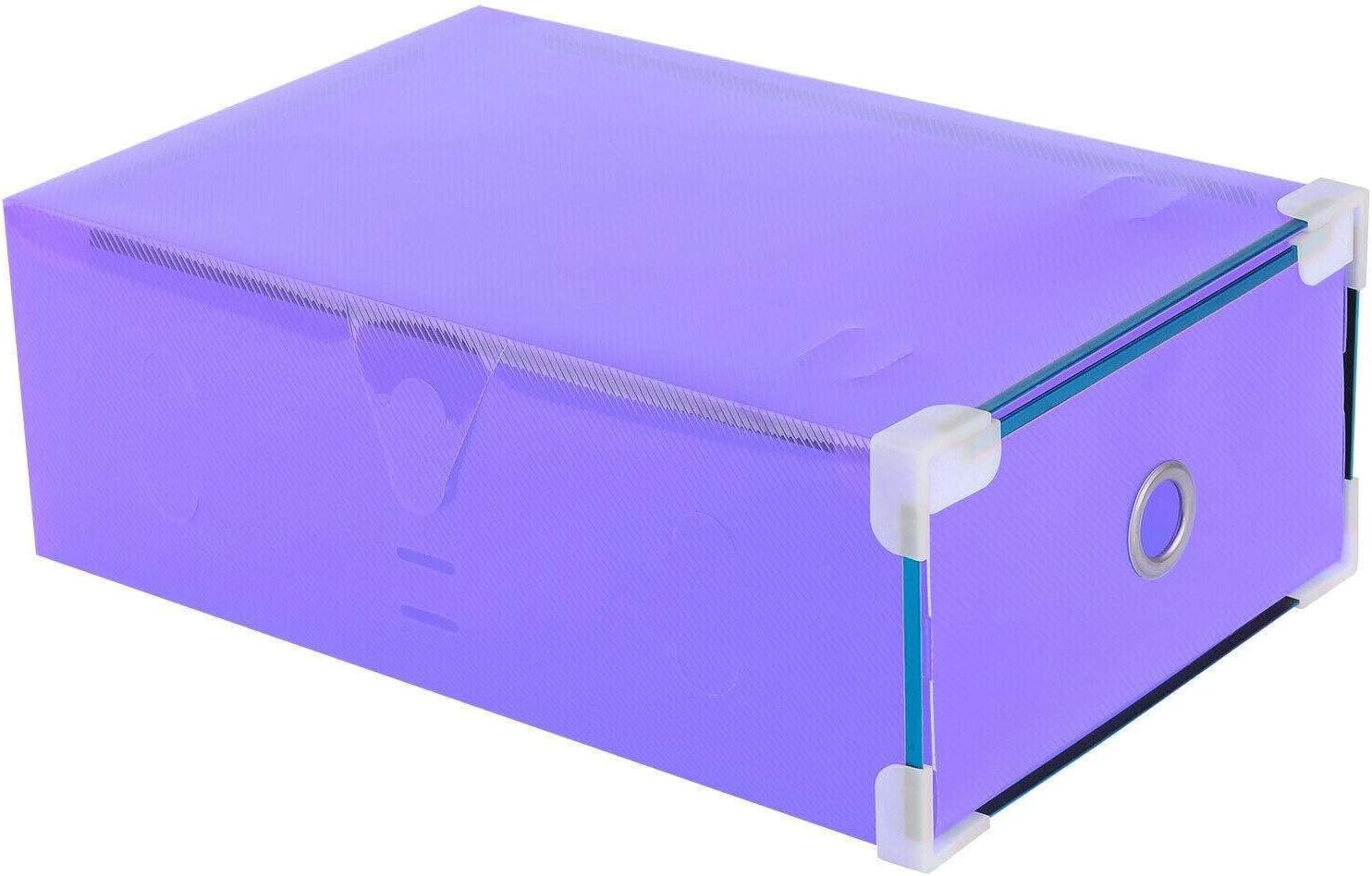 JHUS 20Pc Foldable Plastic Shoe Box Storage Metal Frame