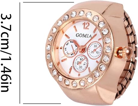 Ring Watch Rings for Women, Watch Clock Ring, Vintage Watch Ring, Accurate Display Analog Finger Ring for Men Women Jewelry Accessories
