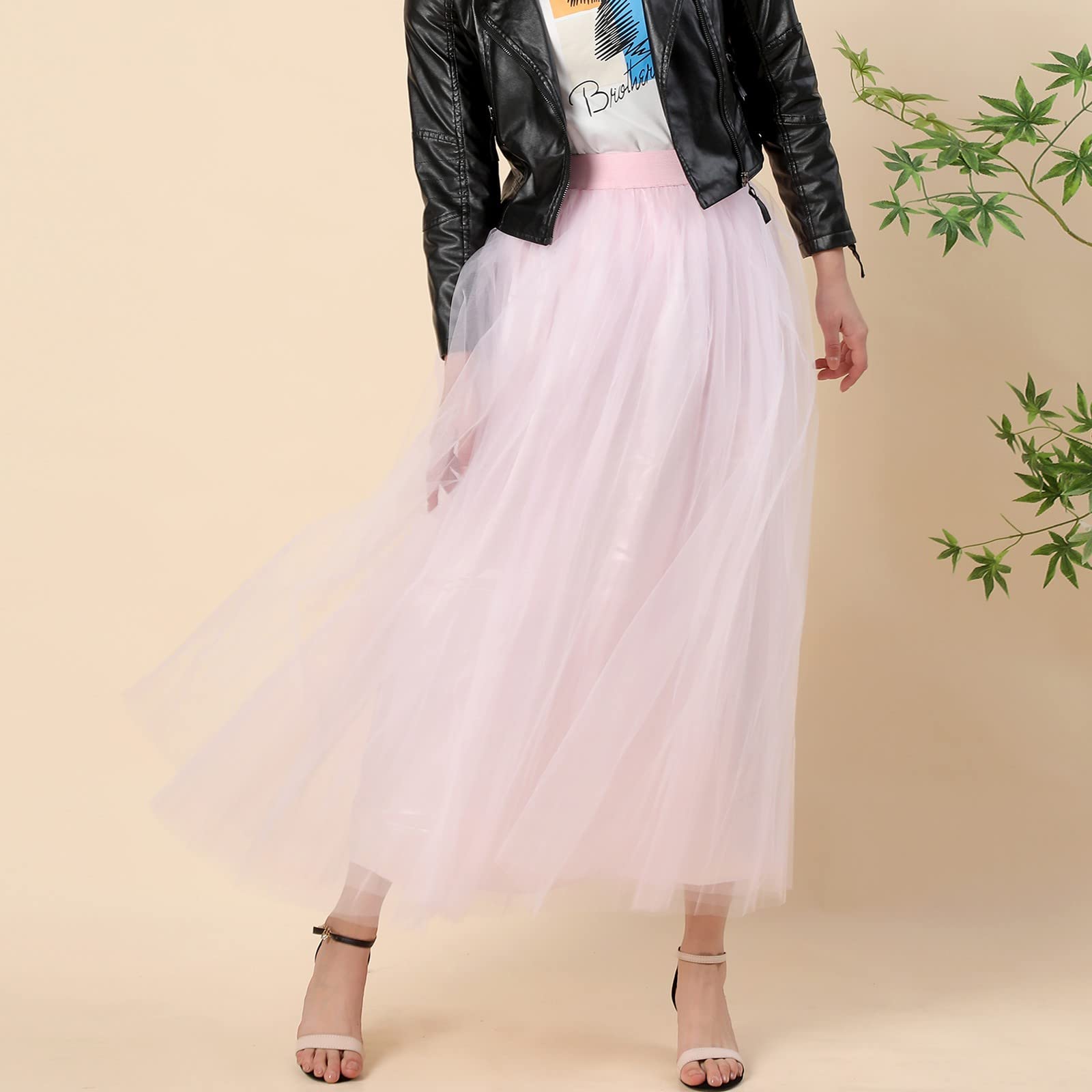 Gonna da donna in tulle a rete per taglie forti, a pieghe, per carnevale, 2026, glitterata