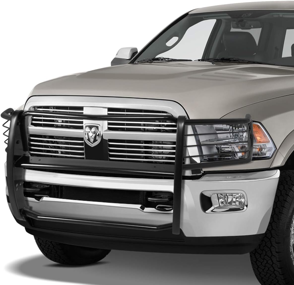 Auto Dynasty Mild Steel Front Bumper Headlight/Grille Brush Guard Compatible with 10-18 Ram Truck 2500/3500