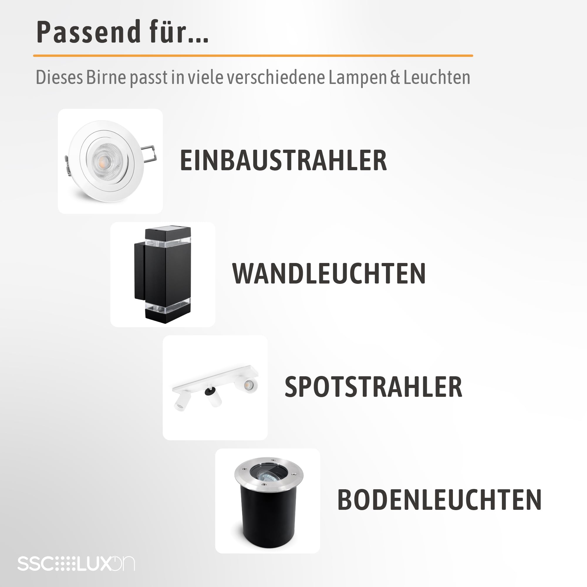 SSC-LUXon LumiFLEX GU10 Lampe 6er Set LED 6W dimmbar 3 Lichtfarben