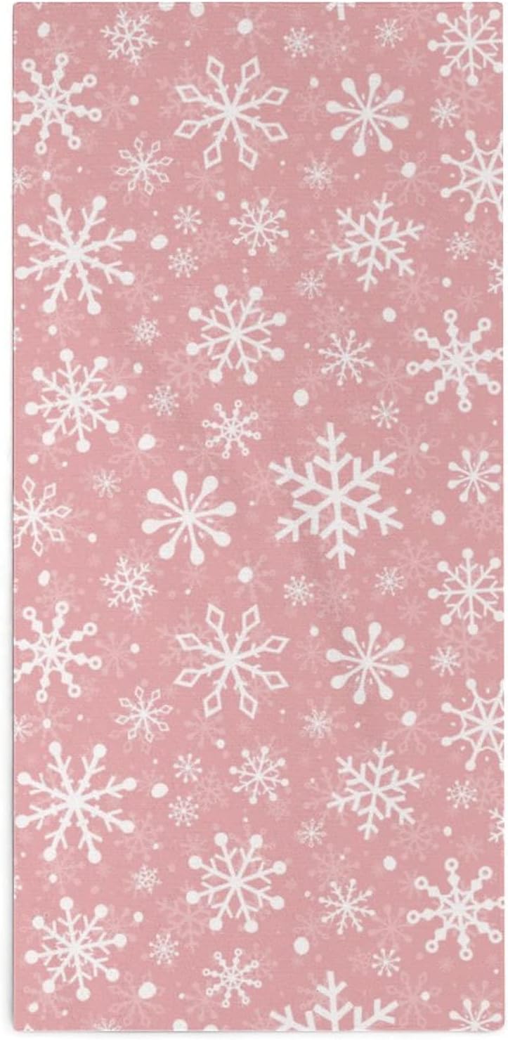 Amazon.com: TsyTma Pink Hand Towels Absorbent Snowflake Decorations ...