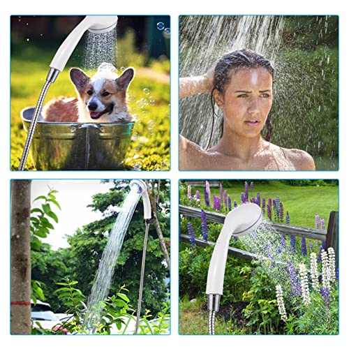 Cabezal de ducha, ducha portátil para camping con bomba eléctrica recargable por USB para exteriores, ideal para camping, lavado de autos, jardinería y limpieza de mascotas miniatura 3