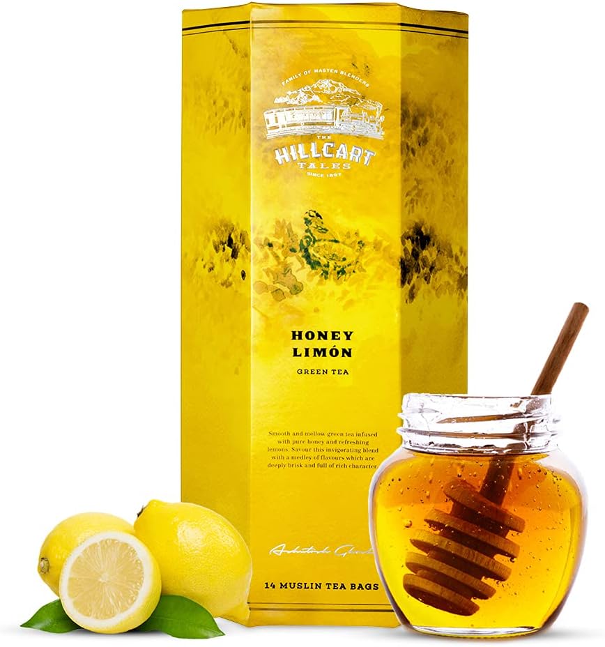 HILLCART TALES The Honey Limon Green Tea,(14 Teabags)