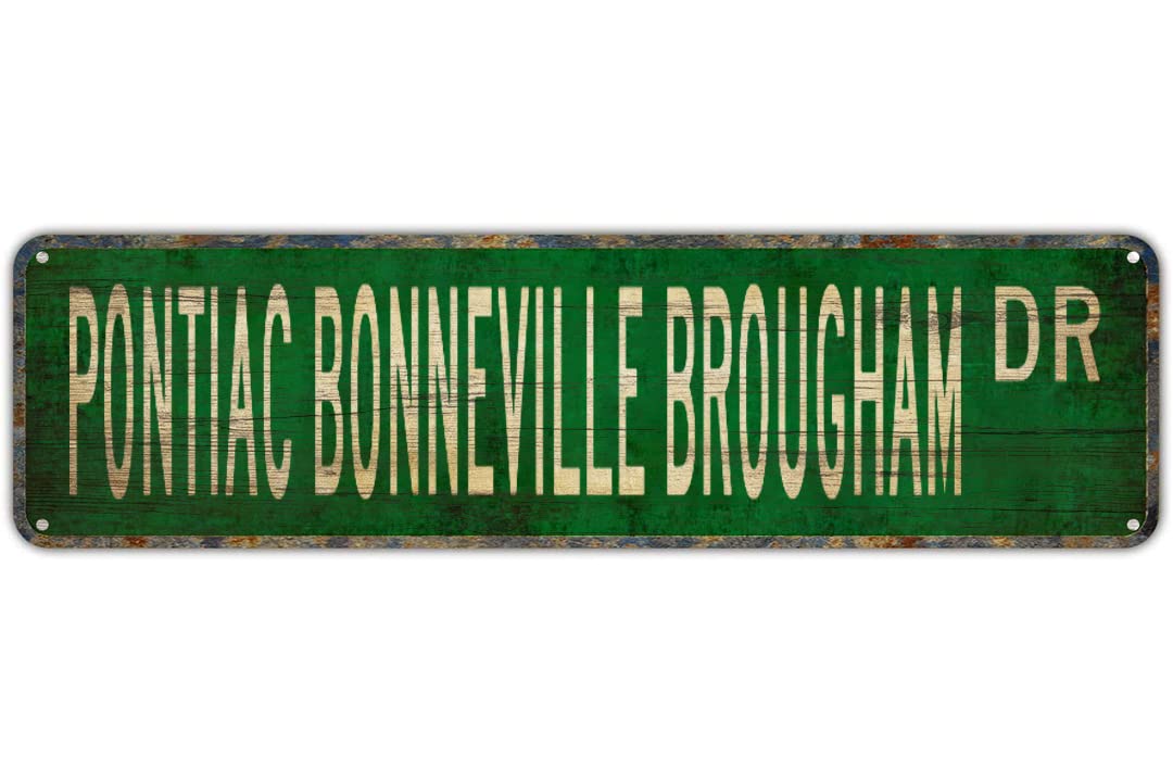 PONTIAC BONNEVILLE BROUGHAM DR Vintage Tin Signs Art Plaque Aluminum for Bedroom Kitchen Garden Wall Bar Club Coffee Hanging Home Decor 4x16 Inch