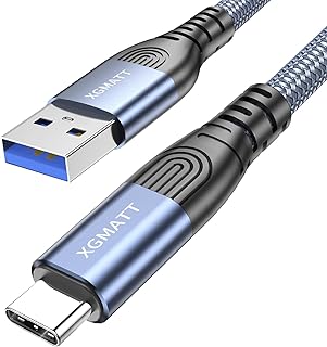 XGMATT USB C Cable 60 cm, 5 Gbps Data Cable and Charging Cable, USB Type C to USB 3.0 Gen 2 Cable Compatible with Galaxy S21, Google Pixel, Android Car, Huawei P40/P30, Blue