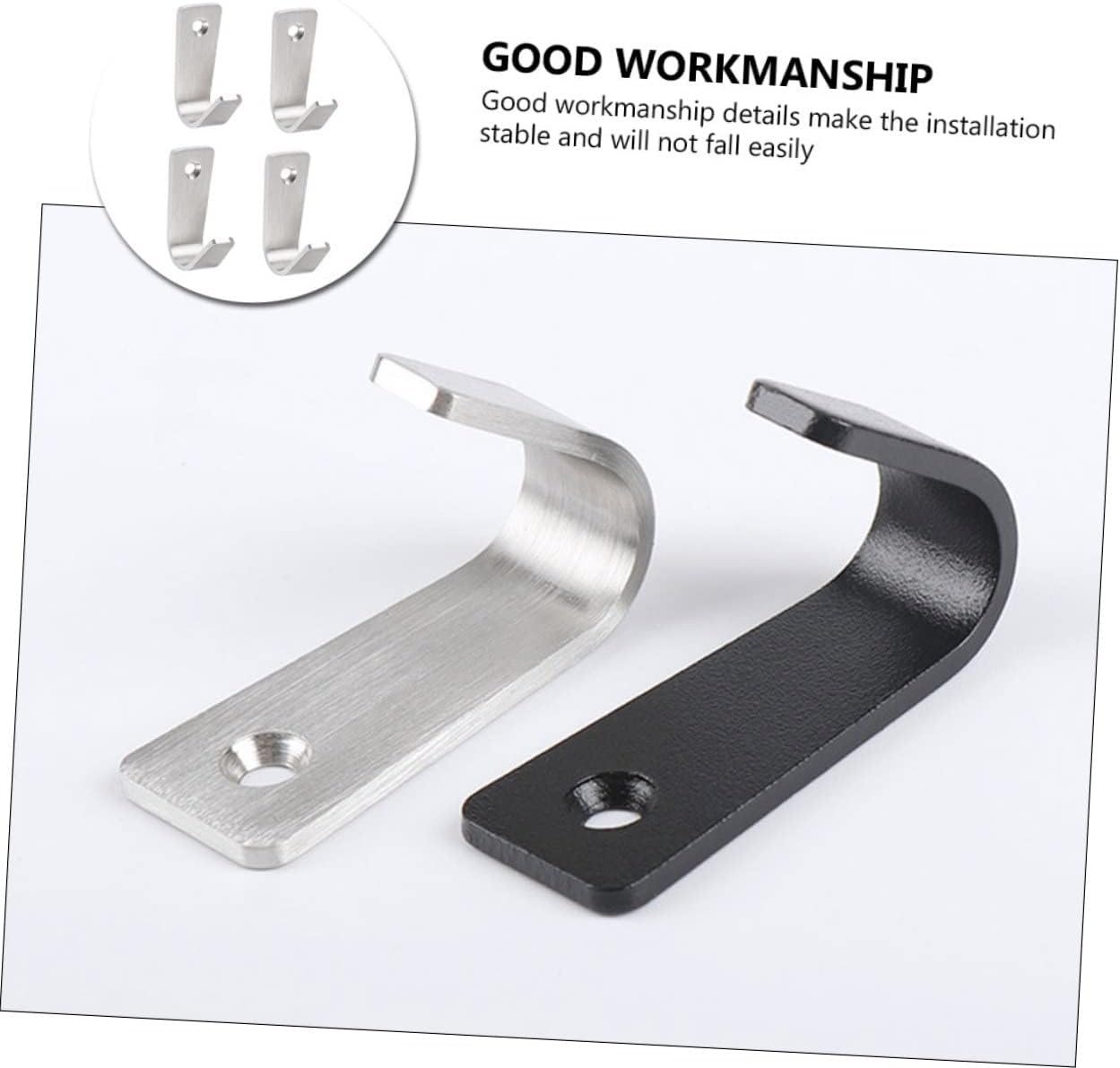 Self Adhesive wall Hooks, 4 Pcs Wall Hooks Rust-Resistant Thick Kitchen for Bathroom Closet Multi-Purpose Hanging with Strong Load Capacity and Easy Installation