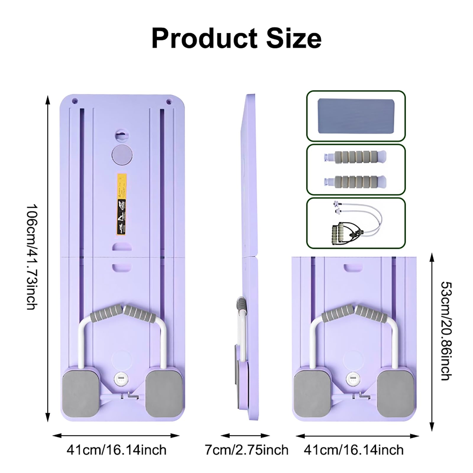 Pilates Board, set pieghevole per pilates, per la casa, multifunzione, con contatore, rimbalzo automatico per la forza nucleare e l'allenamento addominale