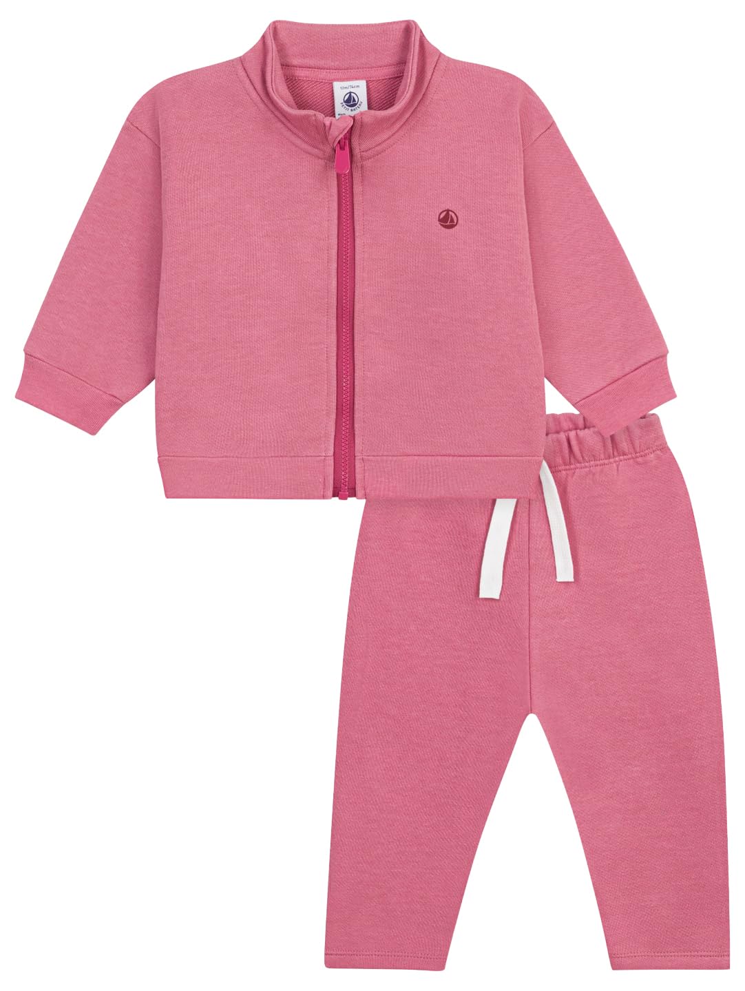 Petit Bateau Baby-Set Sweatshirt und Hose aus Baumwolle, einfarbig