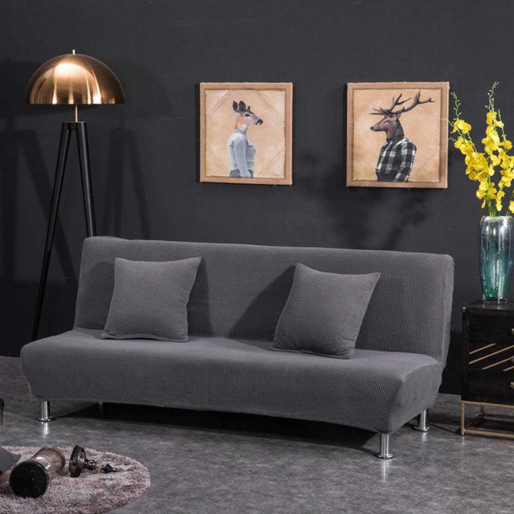 Housse extensible pour canapé-lit sans accoudoir polaire grise taille S isolante