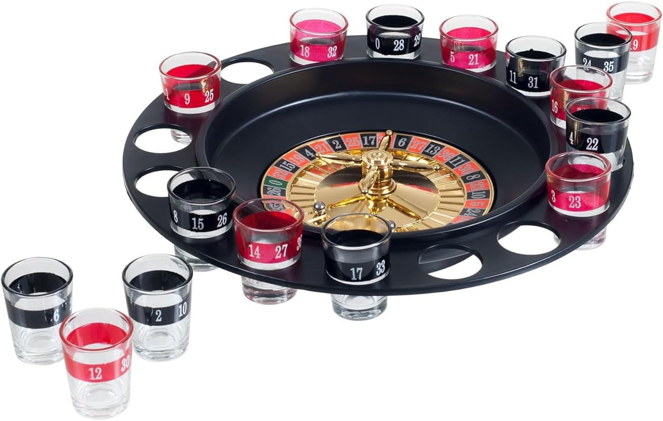 GeRRiT Roulette Sets 1pc Roulette Casino Drinking Game Russian Roulette Spinning and Drinking Roulette Perfect for Family Game Night Party Games, 29cm