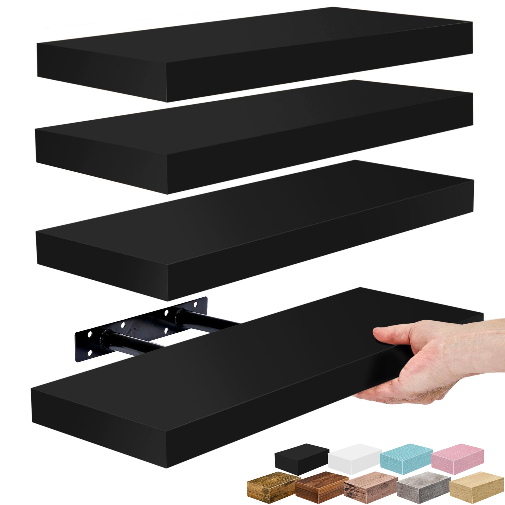 Sorbus Floating Shelves for Wall – 16 Inch Floating Shelf for Kitchen, Bedroom, Living Room, Bathroom, Home & Wall Decor - Mounted Bathroom Shelves