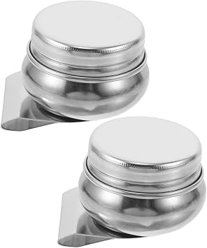 NUOBESTY 2pcs Stainless Steel Paint Cup Large Mouth Single Dipper Pallete Box Washer with Clip Portable Single Palette Cup for Outdoor and Studio