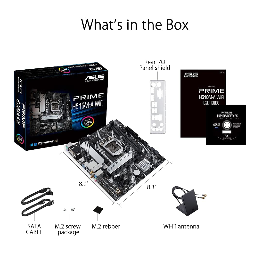 認証済ASUS PRIME H510M-A i5-11400 8GBセット Placa-Mãe Asus Prime H510M-E Intel LGA1200, microATX, DDR4, M.2