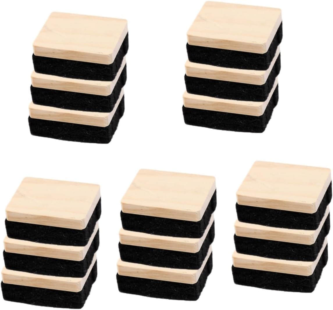 Homoyoyo 15pcs Wooden Blackboard Eraser Dry Eraser for Chalkboard Whiteboard Classroom School Office Home Lightweight Non-damaging