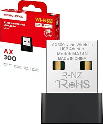 Chiavetta WiFi USB Mercusys TP-Link MA14N AX300 Windows, Design Nano