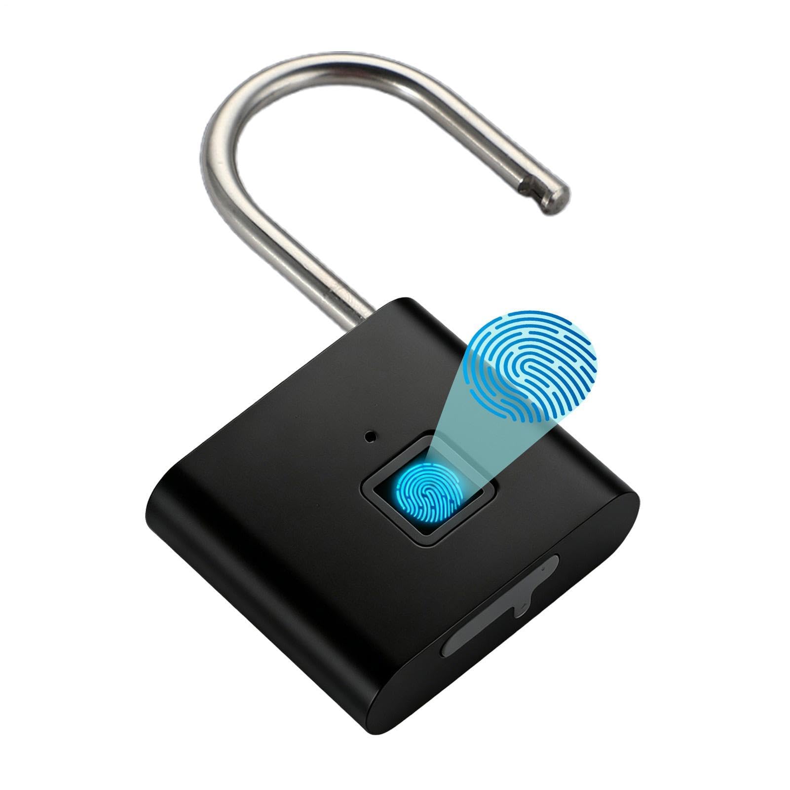 Candado de gimnasio recargable por USB con apertura biométrica para equipaje