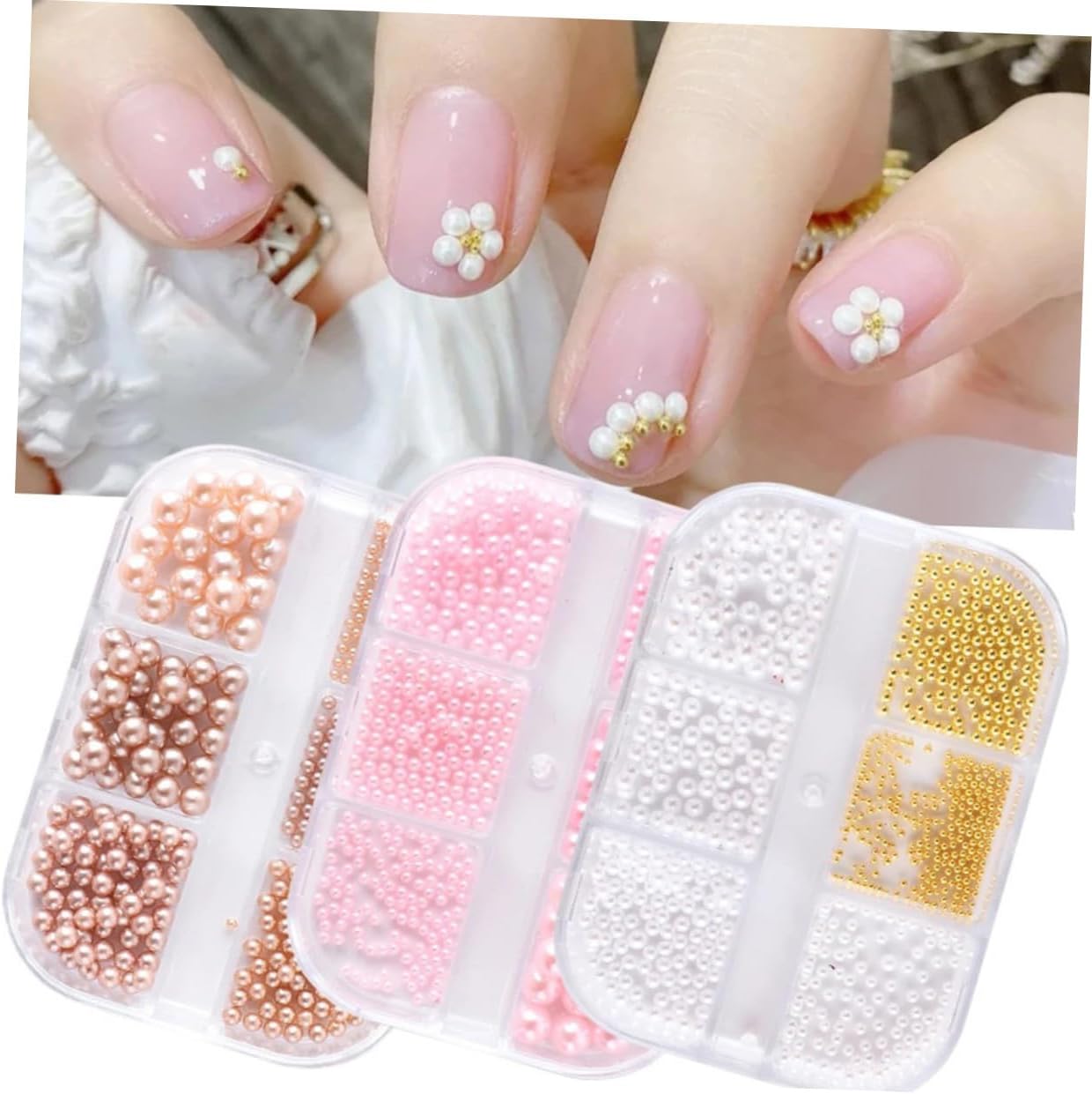 3pcs Nail Charms for DIY Nail and Metal Beads for Unique Manicure Designs for Women and Professionals Assorted Styles for Creative Use