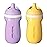 Tommee Tippee Insulated 9oz Sporty Spout Toddler Water Bottle, No Spill, Sippy Cups for Toddlers 1-3, Two-Piece Valve Helps Stop Spills, Yellow & Purple, BPA Free, Pack of 2