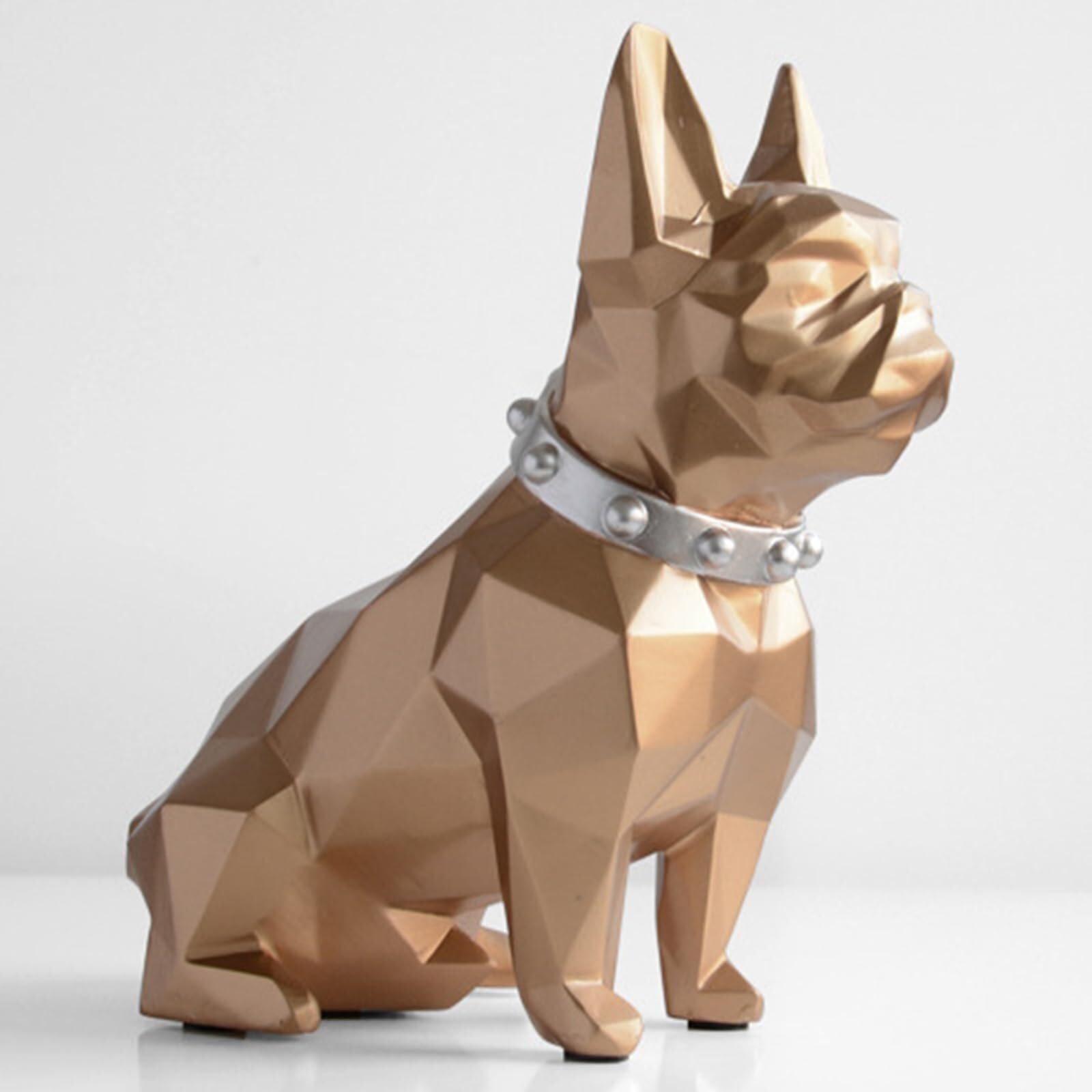 JJJing5 Decor French Bulldog Home Decoration Statue Doggy Piggy Bank Modern Decor Nightstand Accessories(Gold)