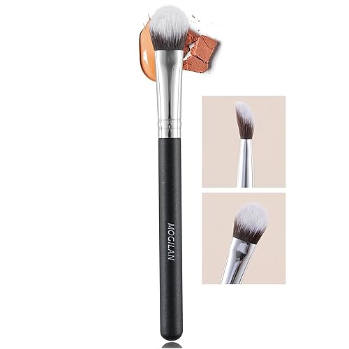 Miniatura 10 de cepillo de maquillaje denso de punta plana para base en crema y polvo líquido, mezcla, contorno, colorete y aplicación perfecta en el rostro