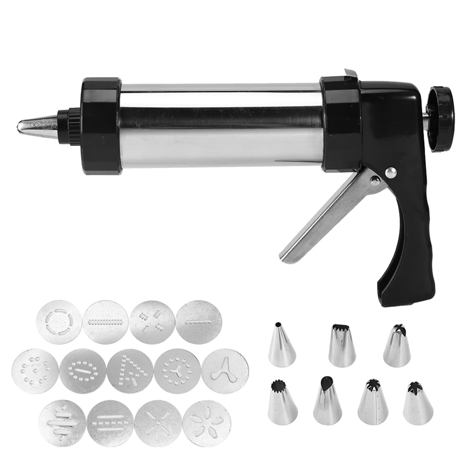 Kit de Prensa de Galletas,Fabricante de Galletas Port¨¢til,Fabricante de Pasteles Antiadherente Reutilizable,Boquilla Pasteler¨ªa Acero Inoxidable 304 Grado Alimenticio,Boquilla Decoraci