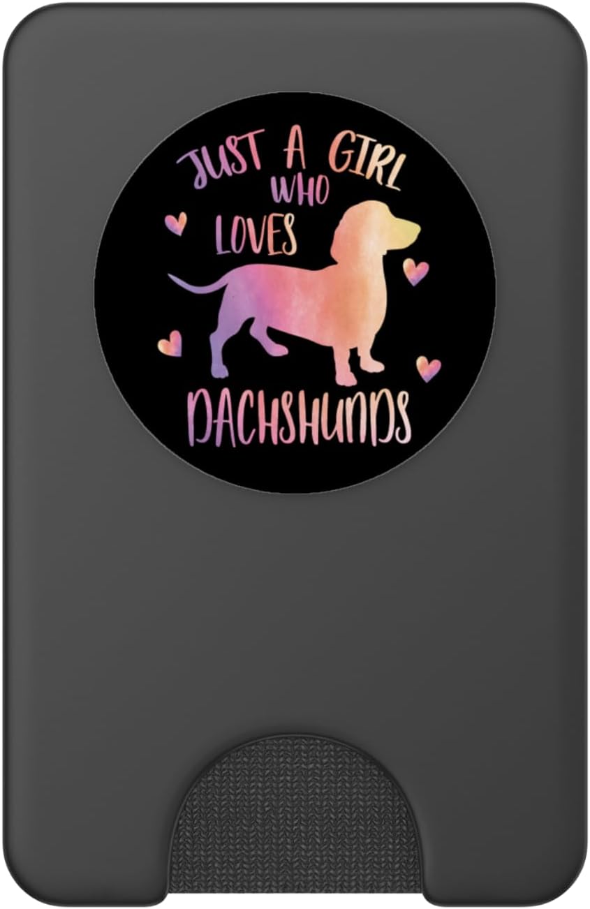 Just a Girl who loves Dachshunds Cute Dachshund Dog Mama PopSockets PopWallet for MagSafe