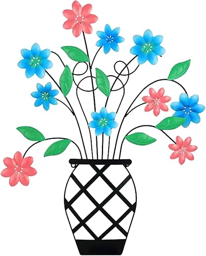 WTXRHW Arte de pared de metal, decoración de pared de metal con flores, 23 x 19 pulgadas, esculturas de pared de cocina personalizadas para baño,