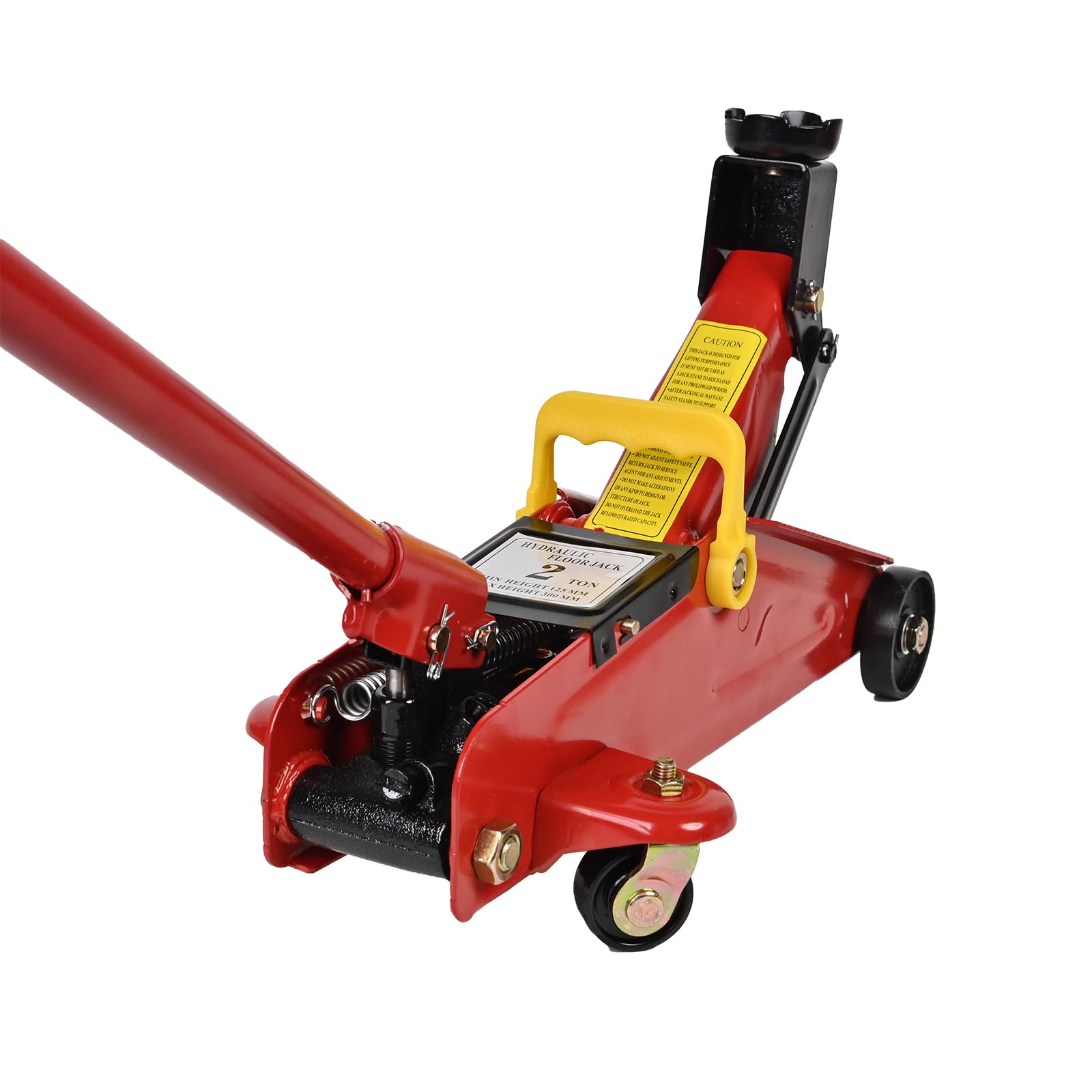 Hydrauliczny podnośnik podłogowy 2 tonowy, niskoprofilowy podnośnik serwisowy do wózka z zakresem podnoszenia 14,5–33 cm, wytrzymały stalowy podnośnik samochodowy do garażu i napraw, czerwony