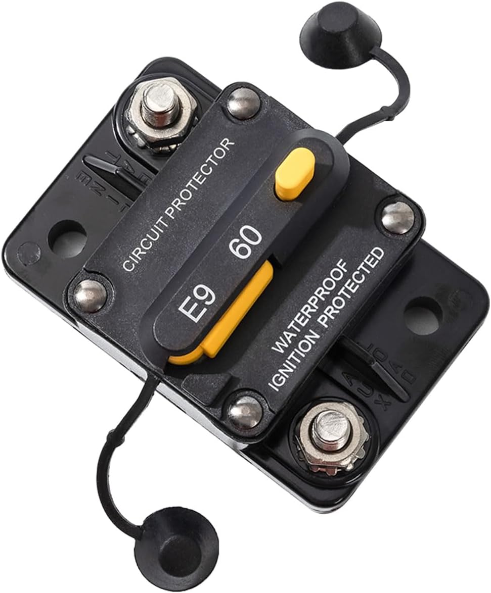 60 Amp Circuit Breaker 12V - 72V Manual Reset Circuit Breakers for Boat Solar Automotive RV Truck