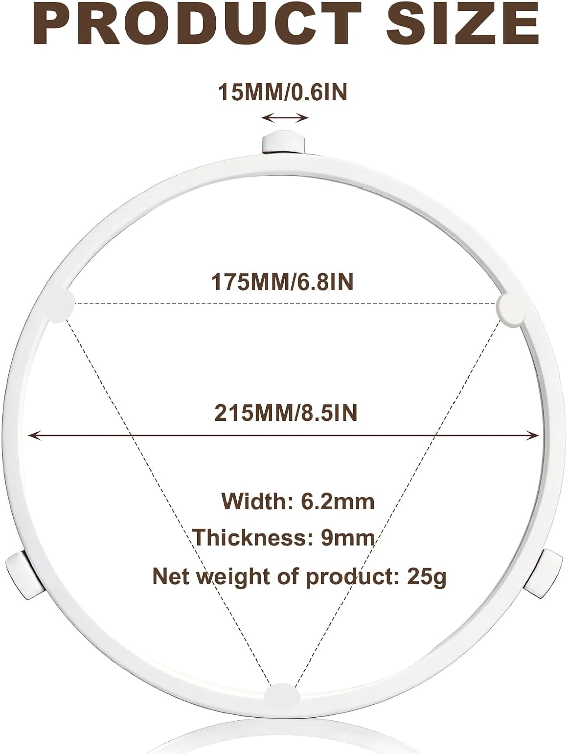 Microwave Turntable Ring Replacement with Wheel Roller Ring Outer Diameter Spinner Support for Glass Plate, Durable Microwave Oven Parts Tray Support Holder (White 8.46" Ring,15mm Roller) image 2