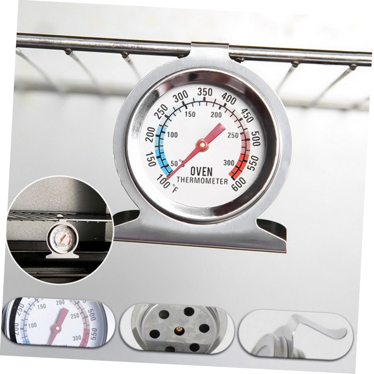 FUNOMOCYA Meat Probe Thermometer Oven Thermometer Cooking Tool Stainless Steel Oven Safe 50-300? Range