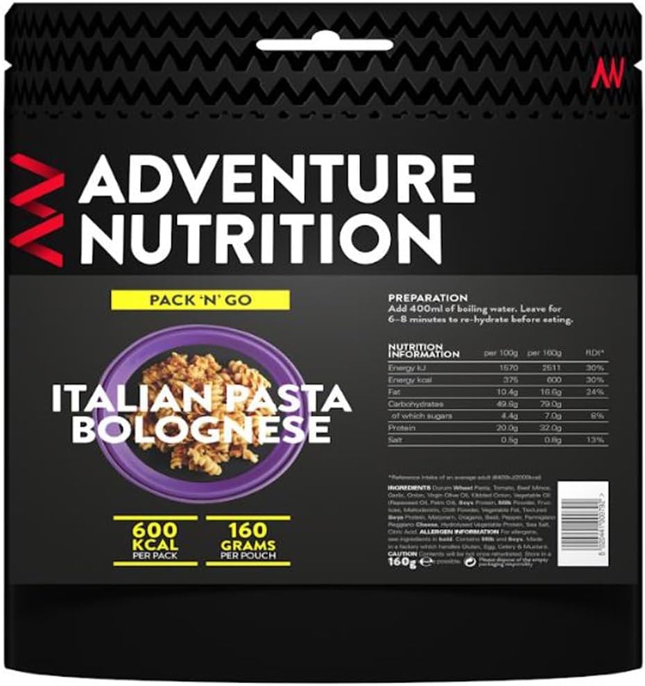 Adventure Nutrition Pack N Go Freeze-Dried Lightweight Food, 600 Kcal, for Adventurers, Hikers, Campers, Emergency Services, Mountaineers (1, Pasta Bolognese) โ image 1