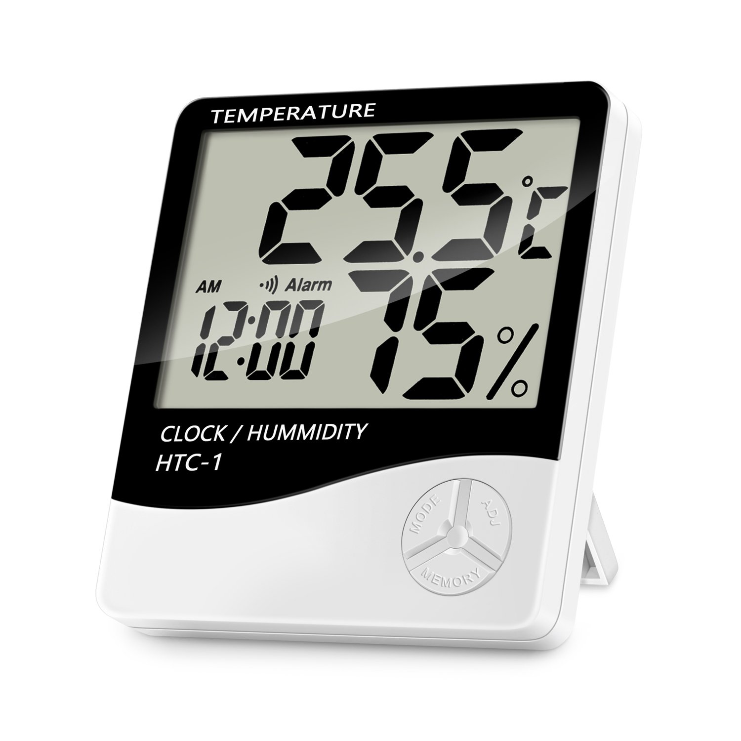 Lanhiem Indoor Digital Accurate Room Temperature Gauge Humidity Monitor with Alarm Clock
