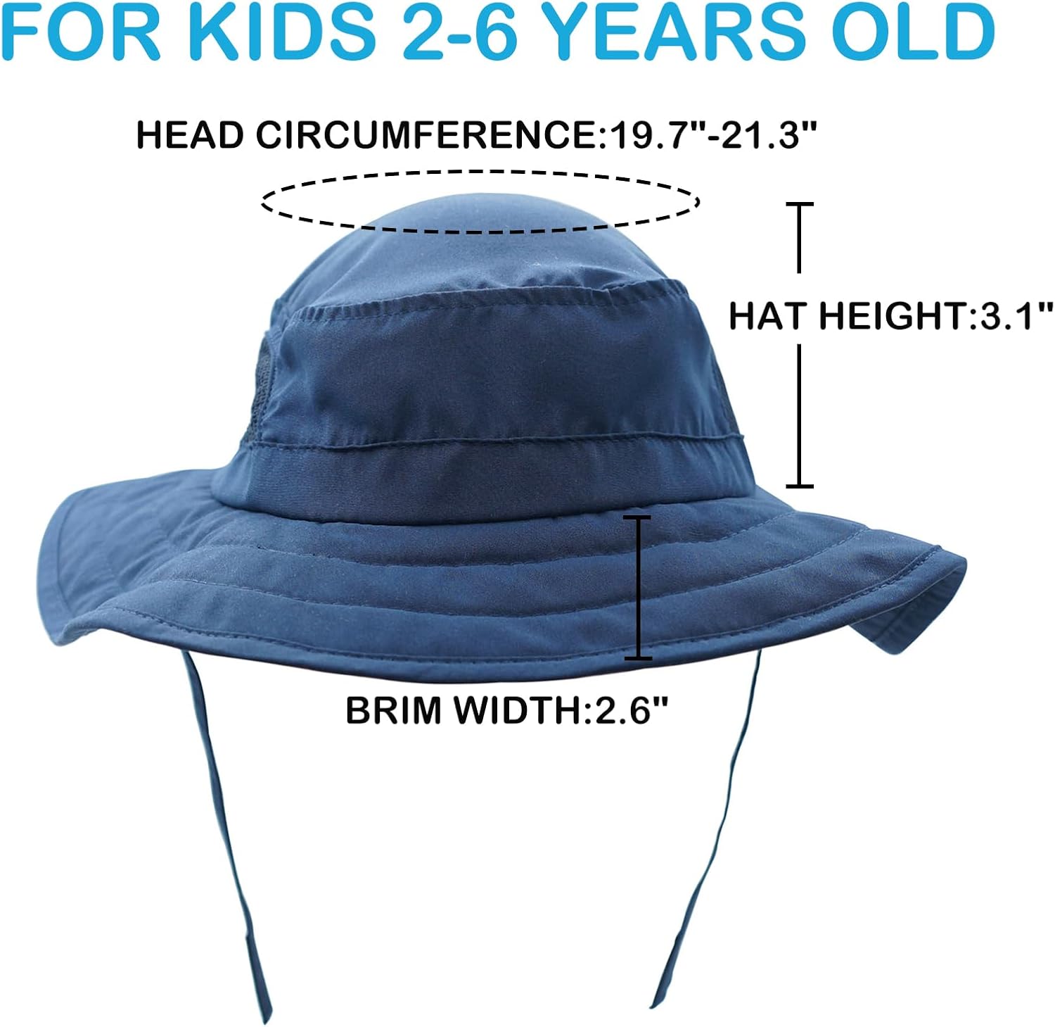 Connectyle Kids Sun Hat for Boys Girls Wide Brim Bucket Hat UPF 50+ Sun Protection Hat Breathable Summer Beach Hat - Image 2