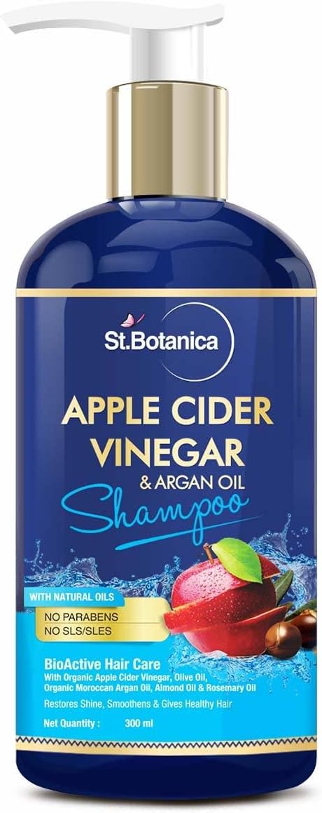 StBotanica Apple Cider Vinegar & Organic Argan Oil Hair Shampoo - 300ml - No Sulphate, No Parabens, No Silicon