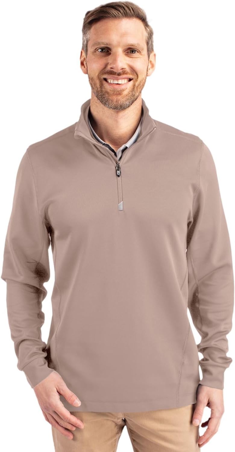 Cutter & Buck Traverse Stretch Eco Quarter Zip Mens Pullover