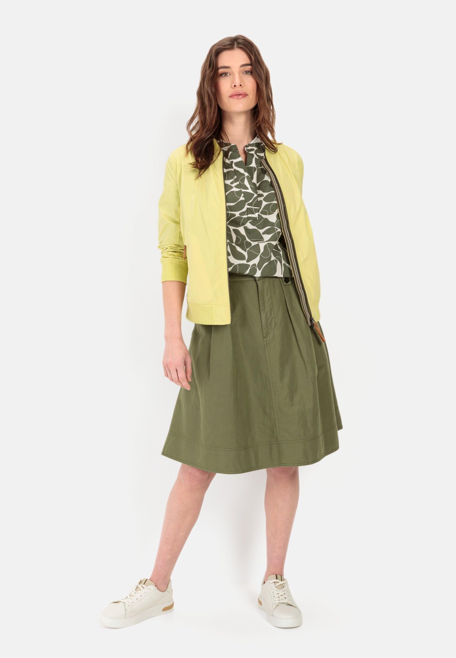 camel active Damen Rock aus leichtem Baumwoll-Leinen Mix