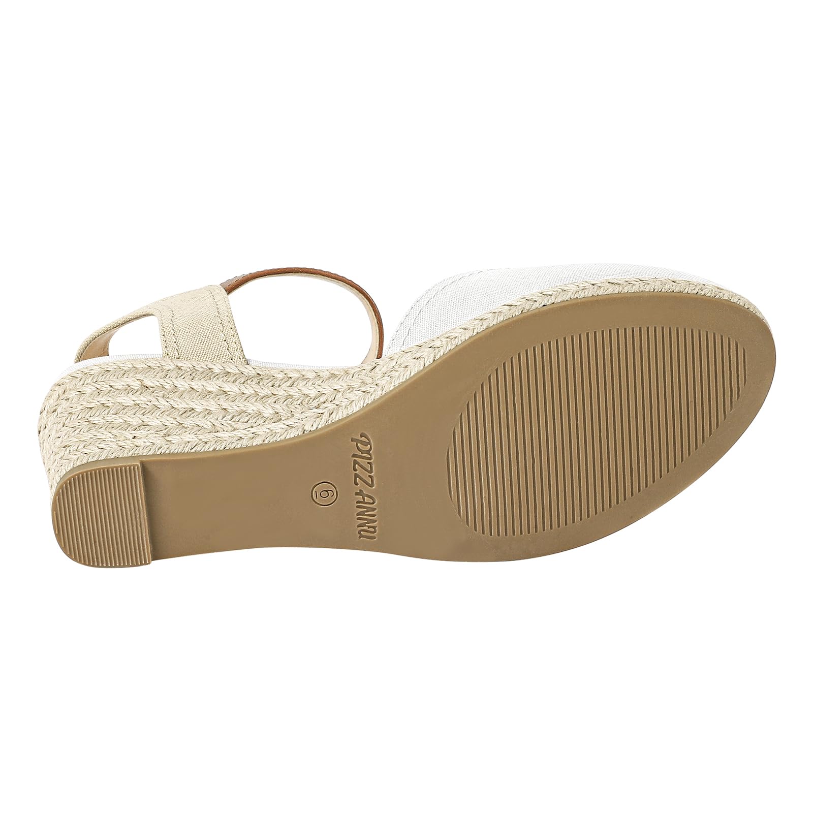 PIZZ ANNU Sandalias Mujer Verano Alpargatas con Cuñas de Esparto y Punta Cerrada Plataforma Espadrilles Zapatos Tacón Novia Boda Elegantes