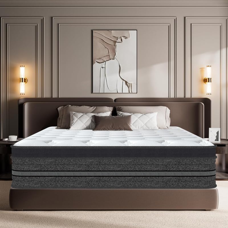 Colchón Viscoelástico 140x200 cm Espuma de Memoria, Altura 32cm, Confort y Firmeza Media | Antiácaros, Antibacteriano, Transpirable, Hipoalergénico | Certificado Oeko-Tex, Colchón Muelles Ensacados