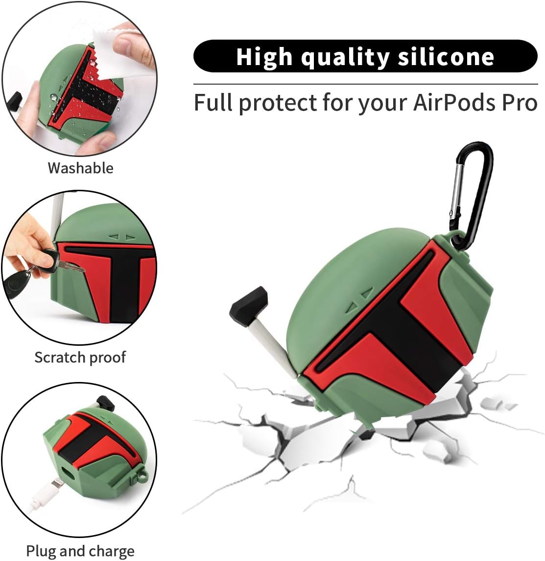 Special Alquar Airpods Pro Case Cover Star War,6 in 1 Accessories Shockproof Silicone Funny Mandalorian Boba Fett Anime Character Cute Cartoon Protective Case,with Keychain for Airpods Pro(Mandalorian Pot) Cheap Alquar Airpods Pro Case Cover Star War,6 in 1 Accessories Shockproof Silicone Funny Mandalorian Boba Fett Anime Character Cute Cartoon Protective Case,with Keychain for Airpods Pro(Mandalorian Pot)